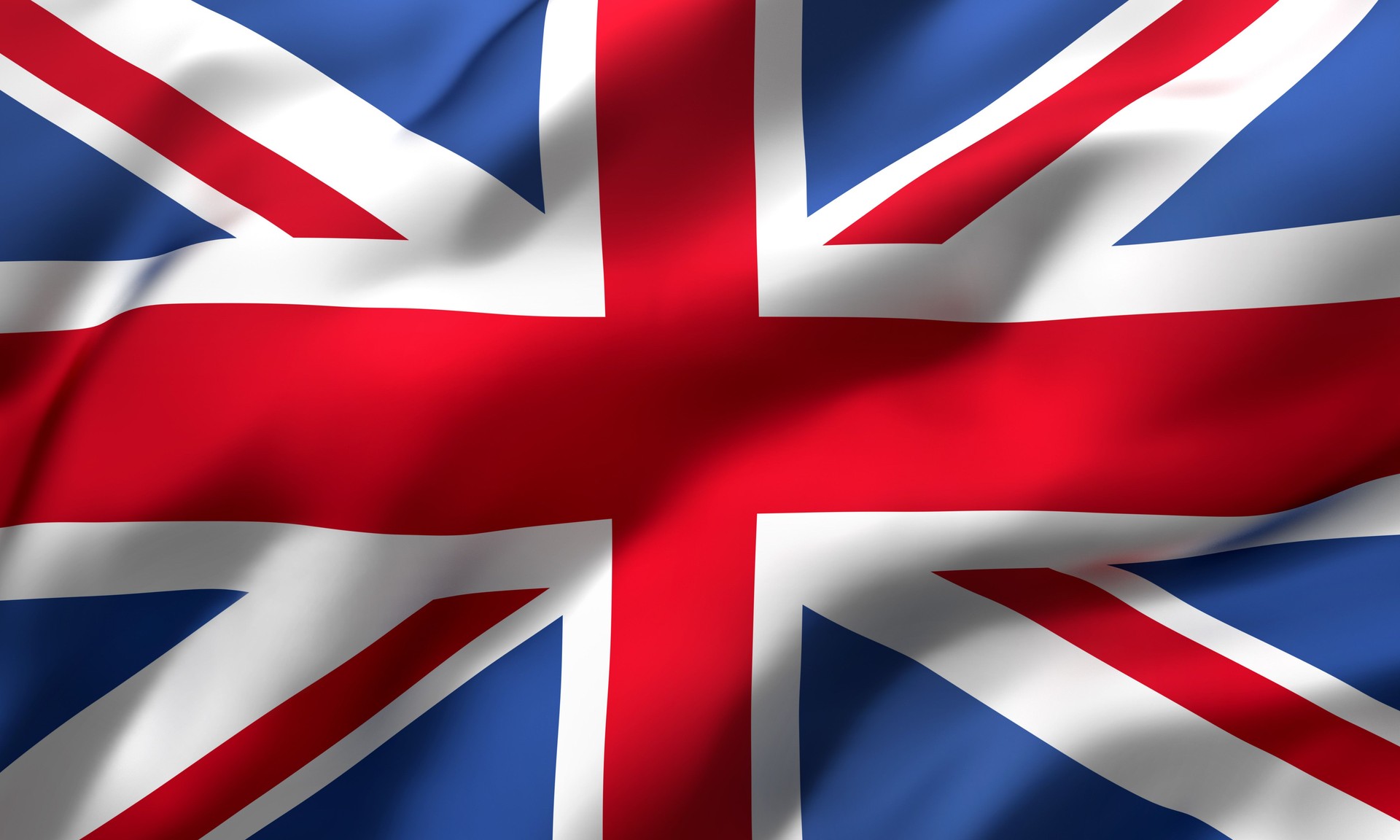 Flag of United Kingdom blowing in the wind
