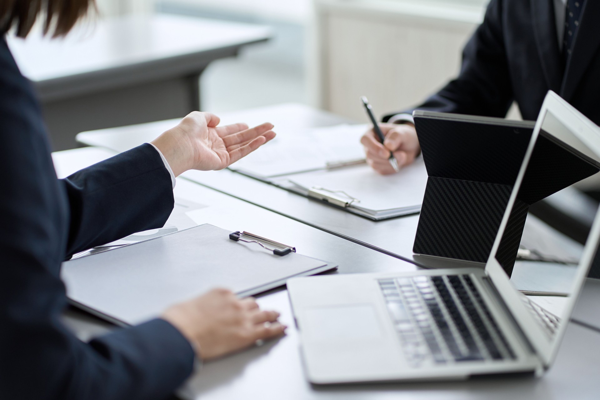 Asian business people having a meeting in a conference room